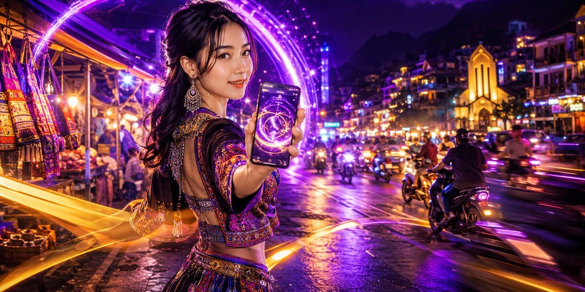 Khung cảnh Sapa neon minh họa thông tin tiền thưởng và nạp tiền cần đọc kỹ